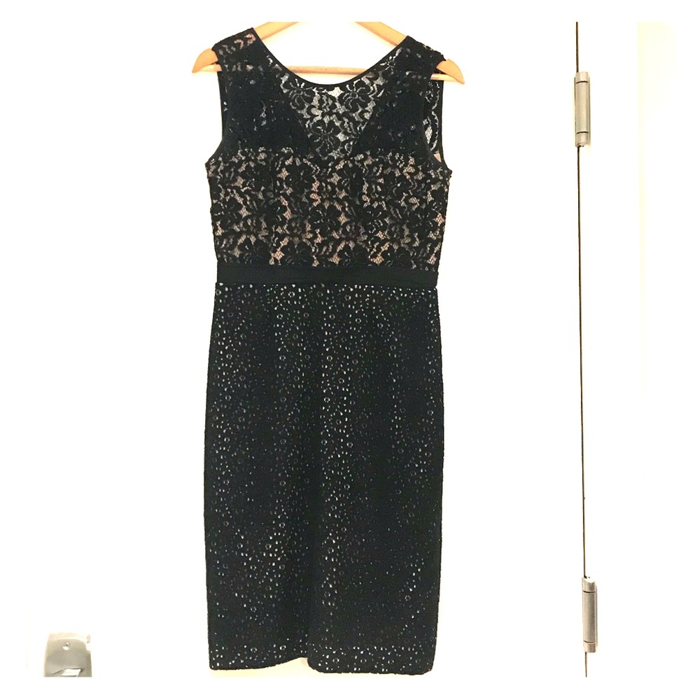 BCBG Max Azria black lace cocktail dress